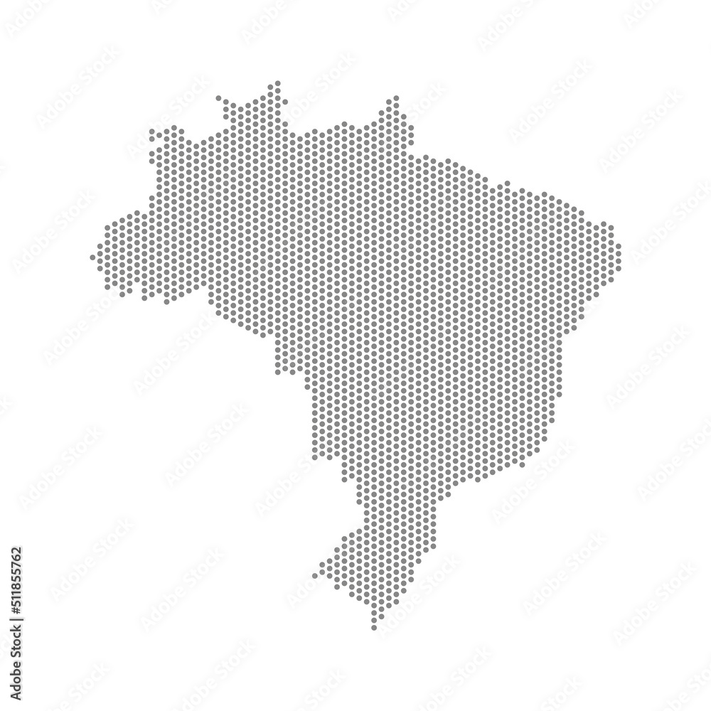 vector illustration of dotted map of Brazil