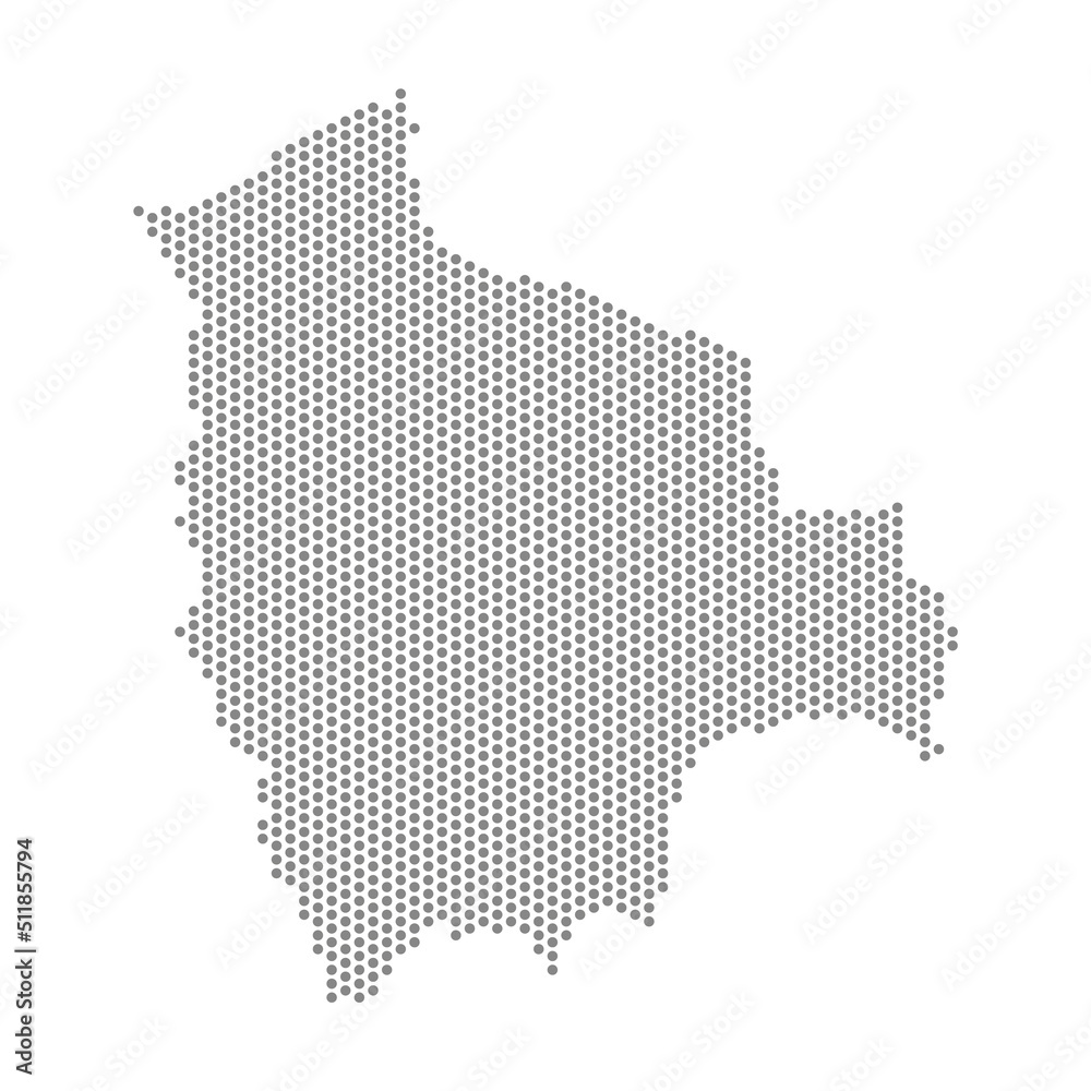 vector illustration of dotted map of Bolivia