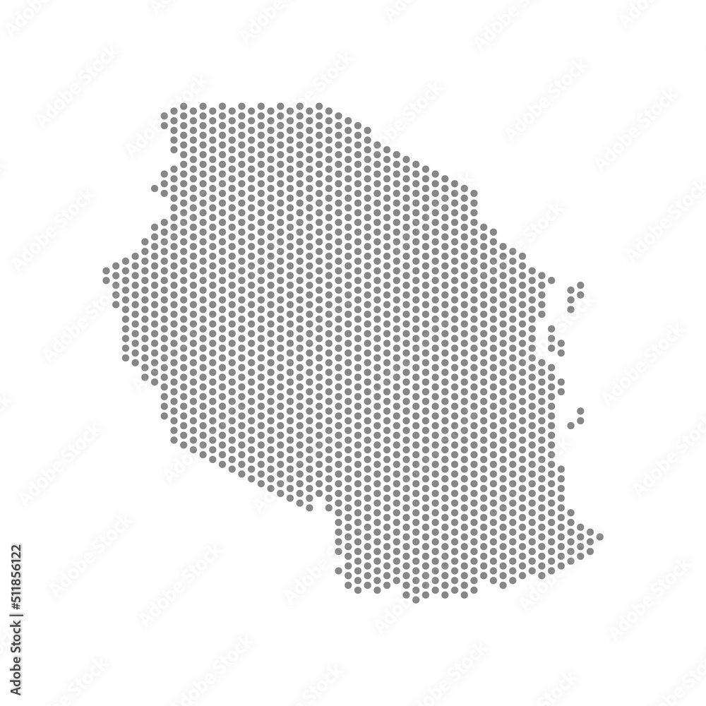 vector illustration of dotted map of Tanzania