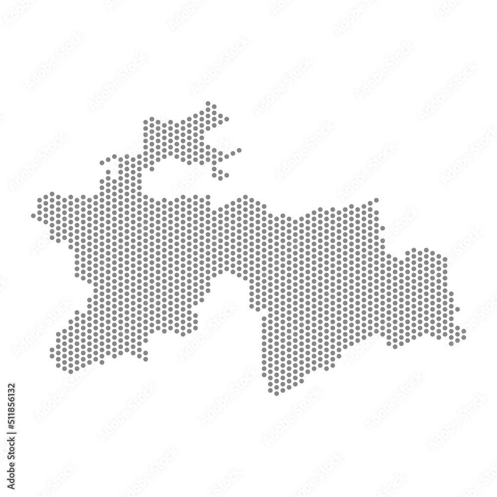 vector illustration of dotted map of Tajikistan