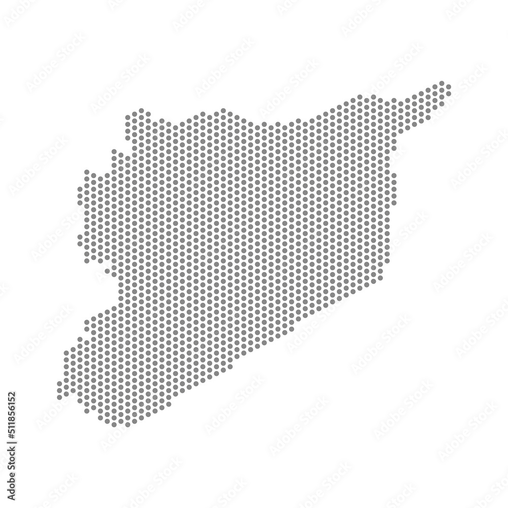 vector illustration of dotted map of Syria