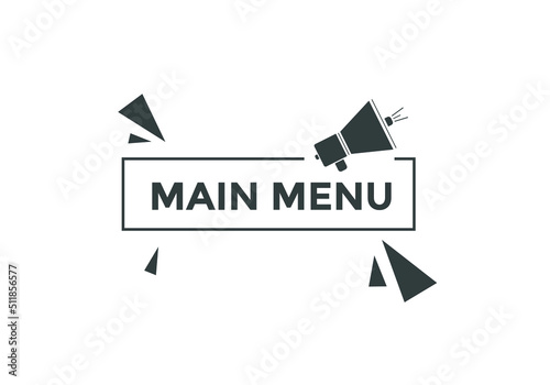 Main Menu text button. Web button banner template Main Menu
