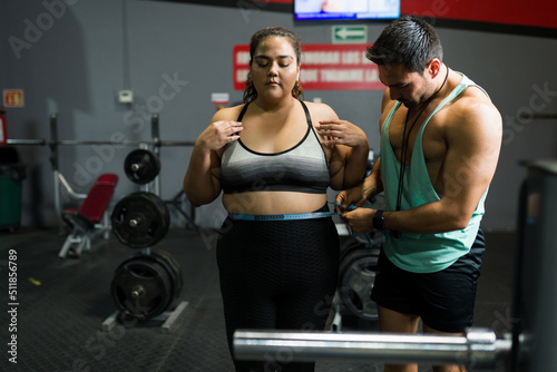 Fat woman working out to lose weight © AntonioDiaz