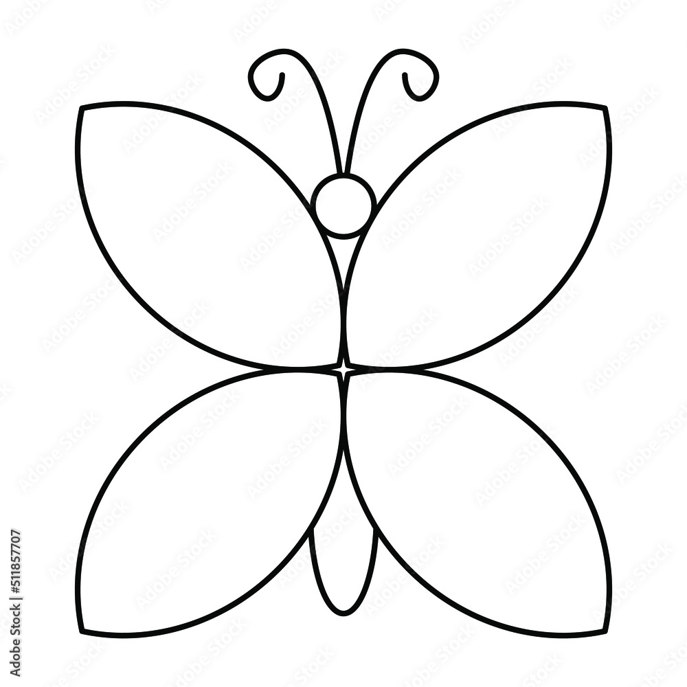 line art butterfly. simple cartoon illustration. line art butterfly. simple cartoon illustration.
