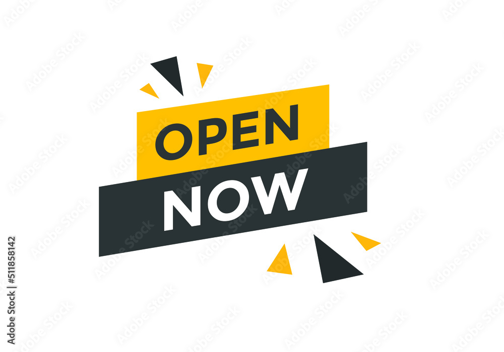 Open Now button. Open Now text web banner template. Sign icon banner
Open Now button. Open Now text web banner template. Sign icon banner