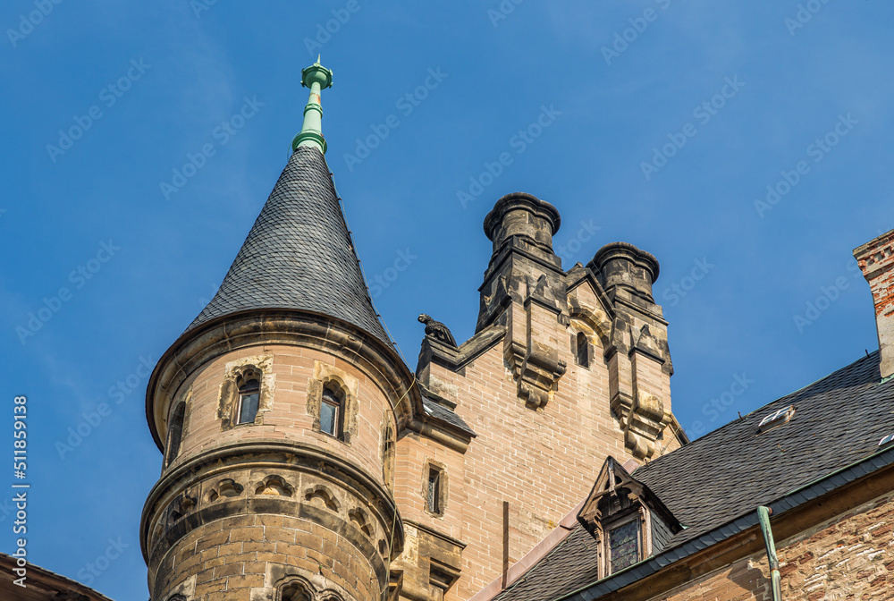 Germany, Harz, Wernigerode, 15-06-2022 Wernigerode Castle attracts many tourists