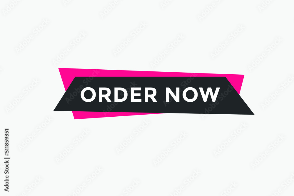 Order Now button. Order Now text web banner template. Sign icon banner
