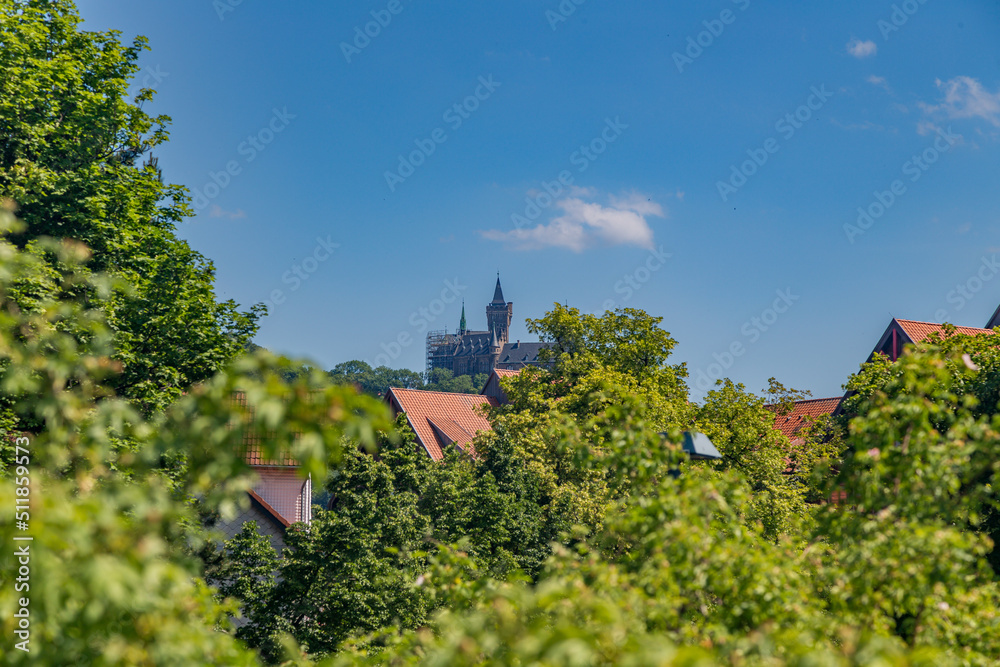 Obraz premium Germany, Harz, Wernigerode, 15-06-2022 Wernigerode Castle attracts many tourists