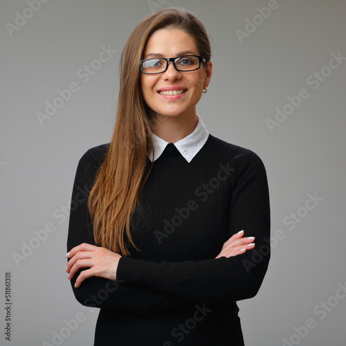 Smiling woman isolated portrait