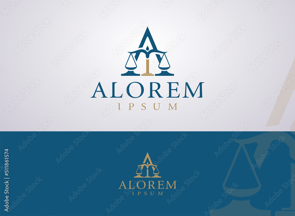 Law firm logo, A letter logo icon vector design