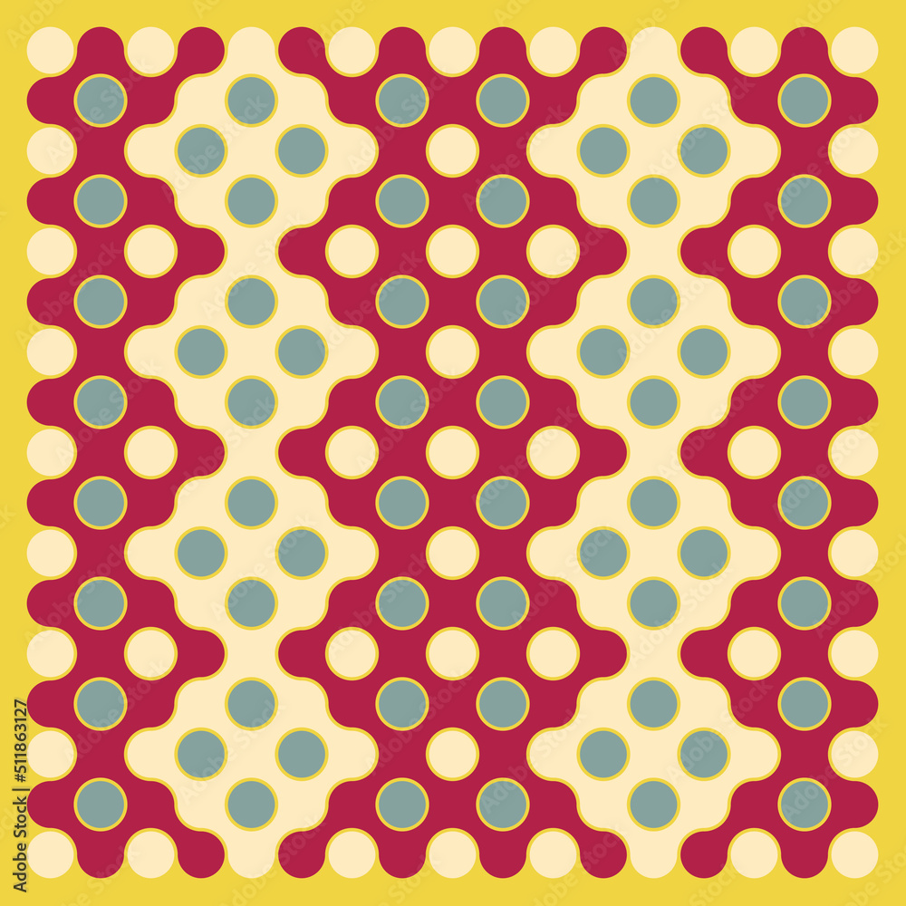 Multicolor truchet tiling connections illustration Multicolor truchet tiling connections illustration