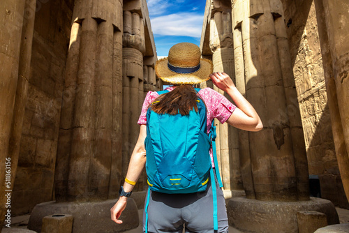 Woman at Luxor Temple in Egypt
