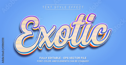 Exotic Text Style Effect. Editable Graphic Text Template.