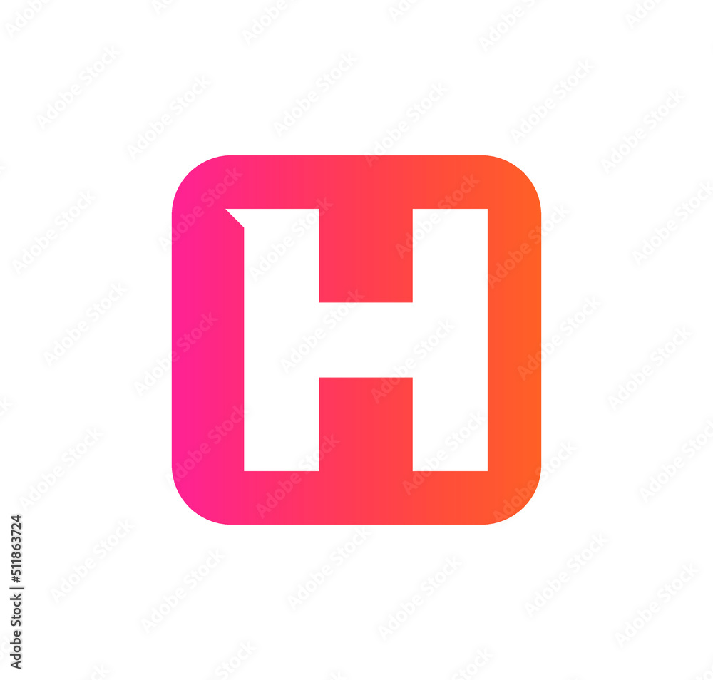 modern square H logo letter design concept isolated on white background modern square H logo letter design concept isolated on white background