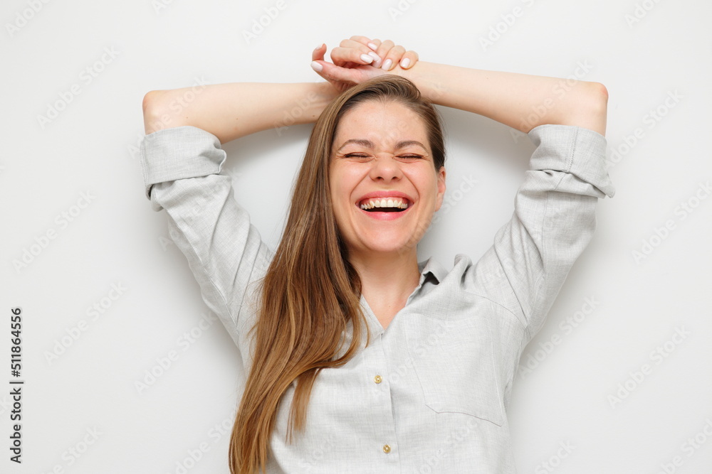Naklejka premium Smiling woman isolated portrait