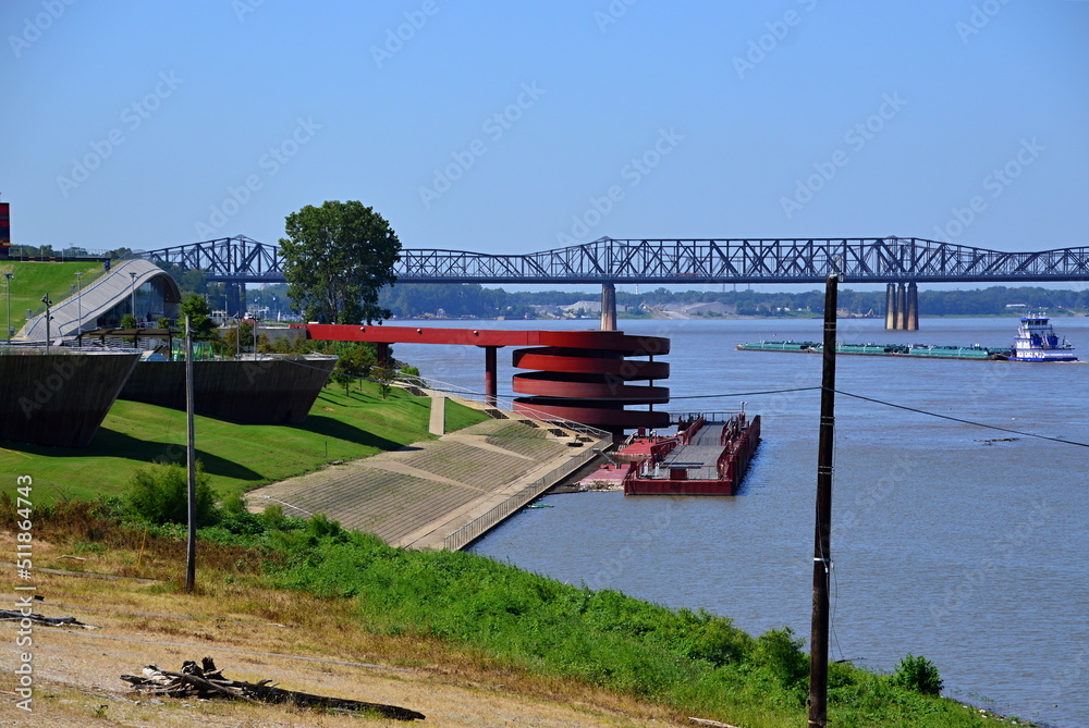 Panorama am Fluss Mississippi in Memphis, Tennessee
