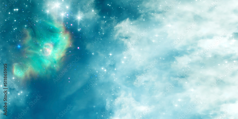Mystic magic cloudy sky with galaxy and stars like spiritual mystic mystical magic fantasy and artistic background, backdrop and wallart - obrazy, fototapety, plakaty 