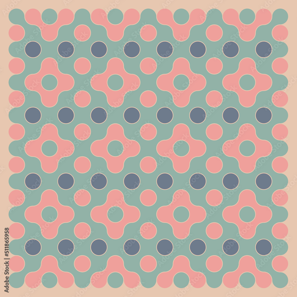 Multicolor truchet tiling connections illustration