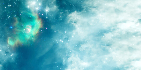 Mystic magic cloudy sky with galaxy and stars like spiritual mystic mystical magic fantasy and artistic background, backdrop and wallart
