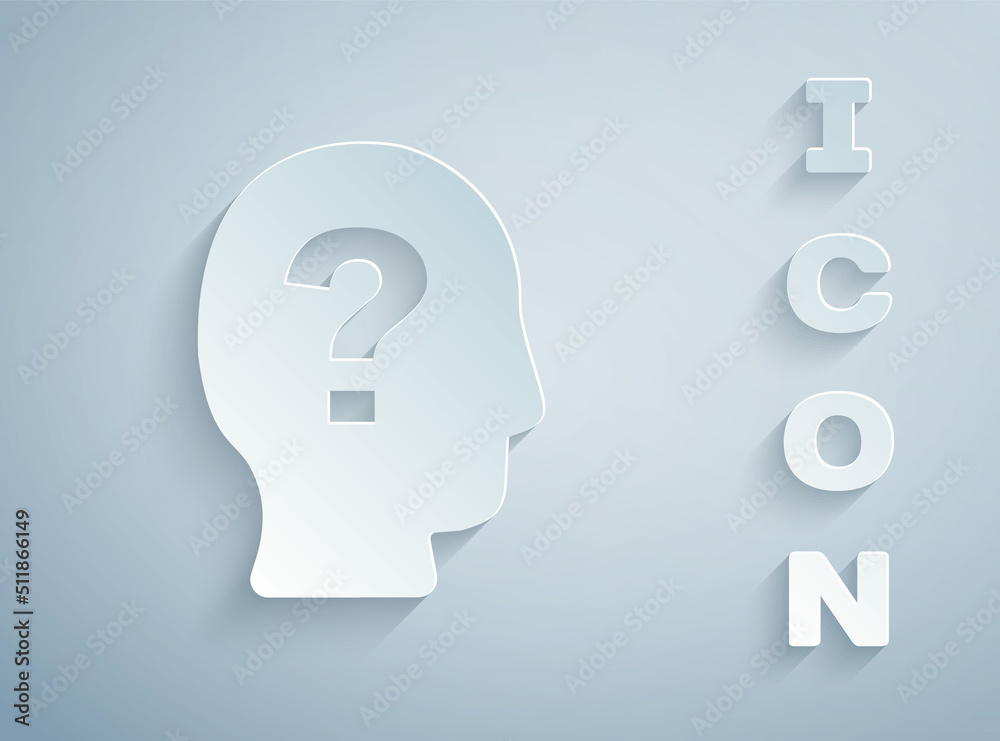 Paper cut Worker icon isolated on grey background. Business avatar symbol user profile icon. Male user sign. Paper art style. Vector Paper cut Worker icon isolated on grey background. Business avatar symbol user profile icon. Male user sign. Paper art style. Vector