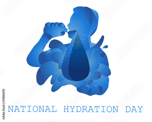 vector graphic of national hydration day good for national hydration day celebration. flat design. flyer design.flat illustration.