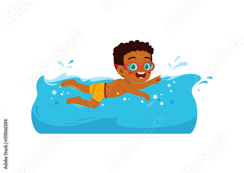 kid swim under water on summer holiday