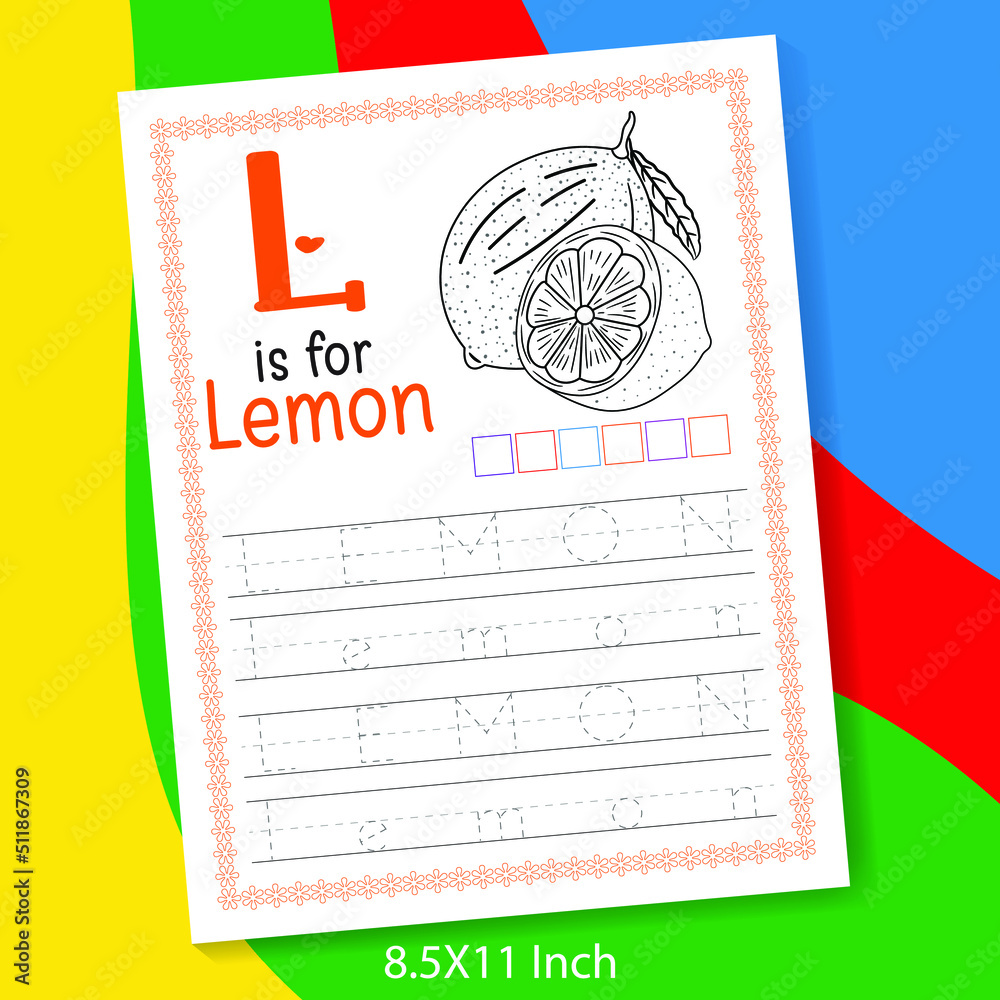 A to Z alphabet letter with easy word tracing and coloring book for ...