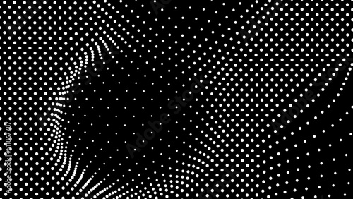 Dome-shaped protrusion part seine by stretching mesh for the illusion three-dimensional deformation of the surface. Screen media video trippy. Mesh LCD display. Scale size different hole space.