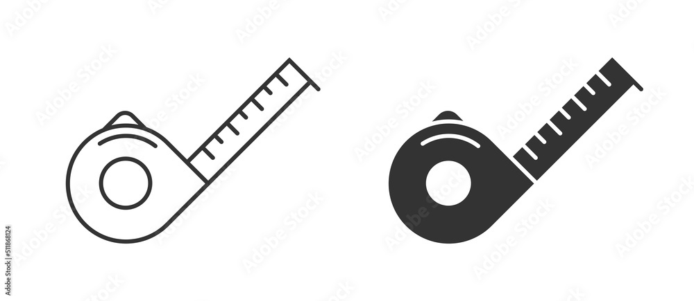 Measurement tape icon. Tape measure icon. Roulette construction symbol. Vector illustration. - obrazy, fototapety, plakaty 