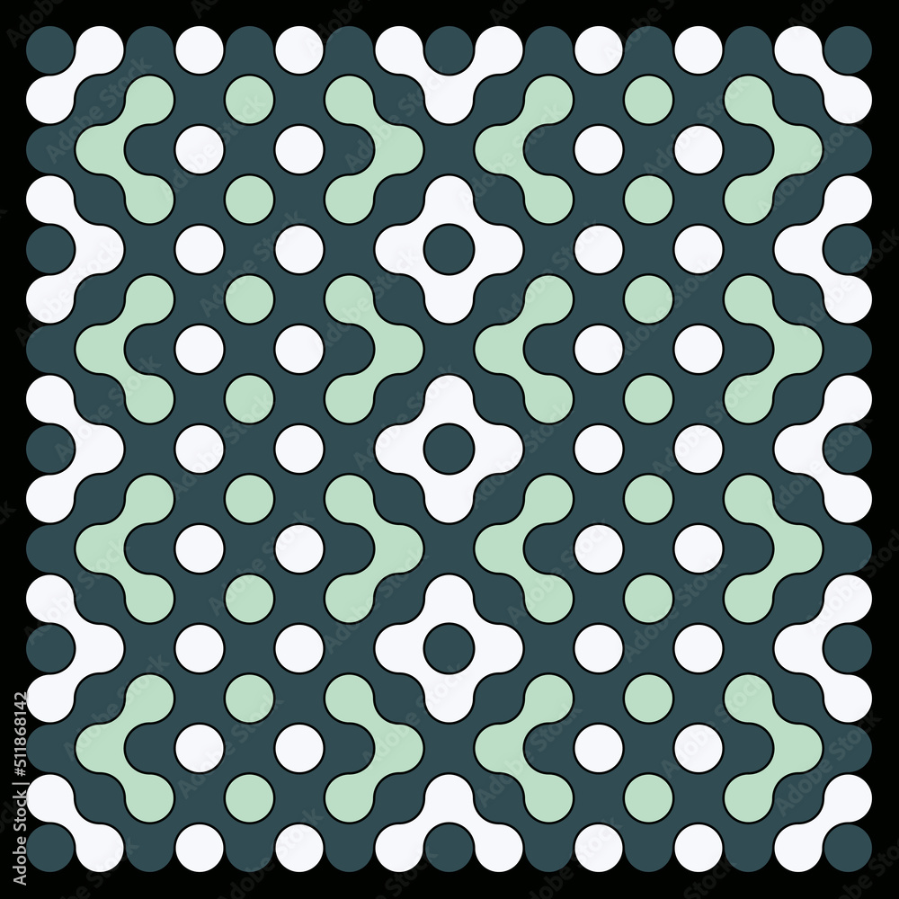 Multicolor truchet tiling connections illustration Multicolor truchet tiling connections illustration