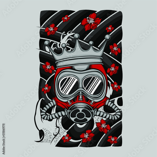 steampunk full face mask illustration