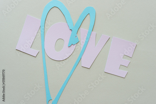 Принти на полотні the word love and freehand heart