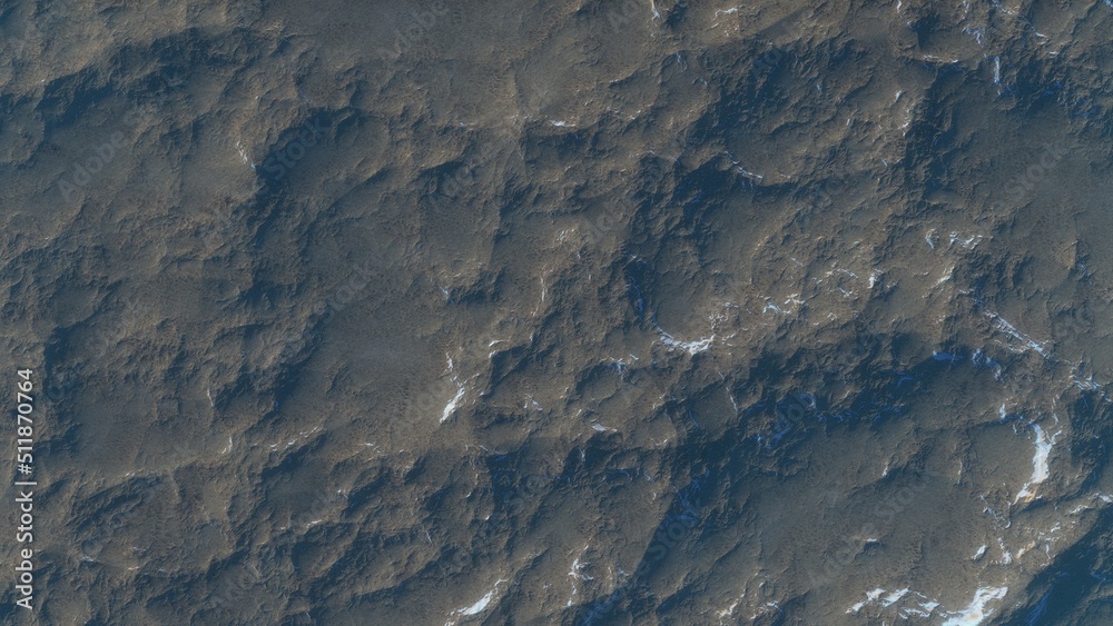 Fototapeta premium View of the 3d rendering realistic planet mars surface from space. 
