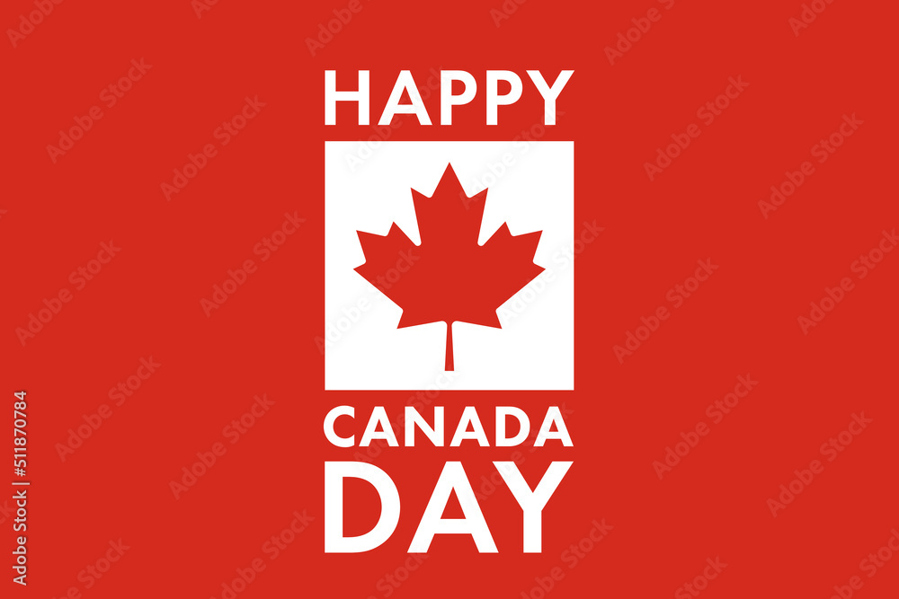 Canada day 1st July. Happy Canada Day modern cover, banner, card or poster, design concept with text and canadian flag maple leaf on a red background. Canada day 1st July. Happy Canada Day modern cover, banner, card or poster, design concept with text and canadian flag maple leaf on a red background.