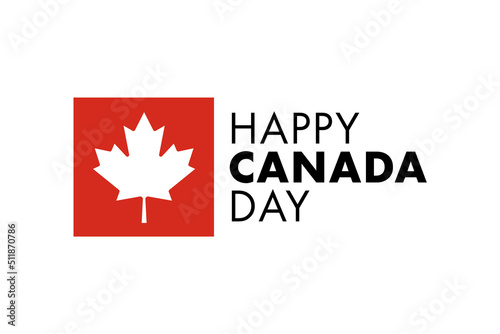 Canada day 1st July. Happy Canada Day modern cover, banner, card or poster, design concept with text and canadian flag maple leaf background.
