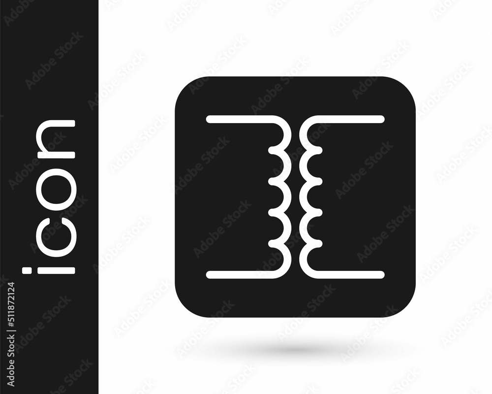 Black Electrical transformer icon isolated on white background. Vector Black Electrical transformer icon isolated on white background. Vector
