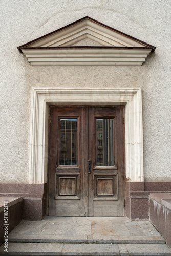 old wooden door in theatre building