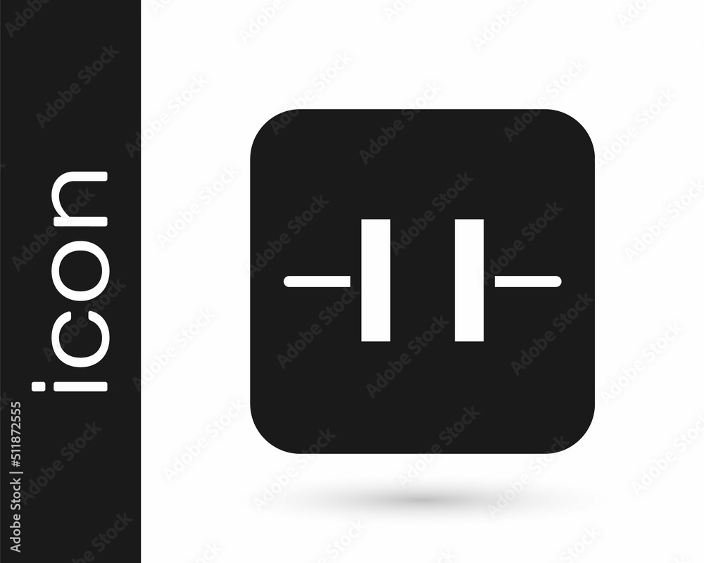 Black Electrolytic capacitor icon isolated on white background. Vector Black Electrolytic capacitor icon isolated on white background. Vector