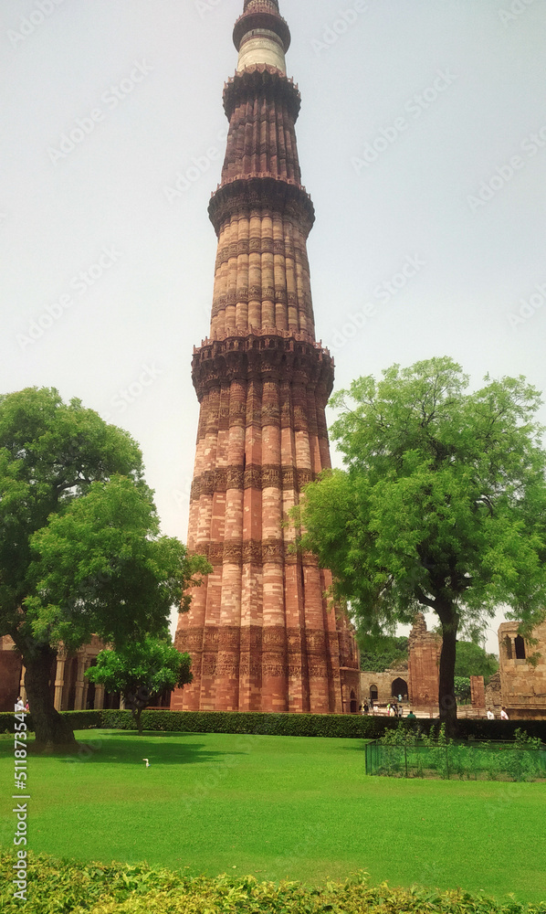 Kutub-minar standing in old delhi, India.  It is UNESCO world heritage site.