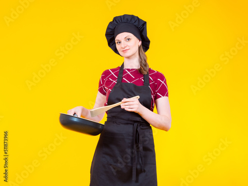 Girl in a chef hat. Chef fo...