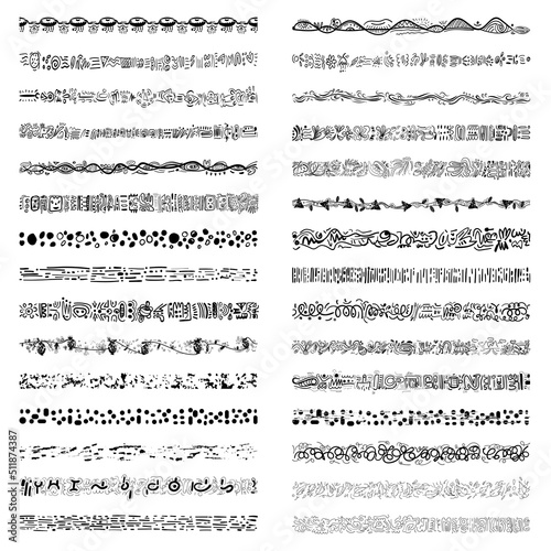 Doodle borders clipart, freehand lines