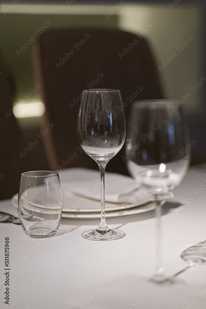 empty glass water on the table
