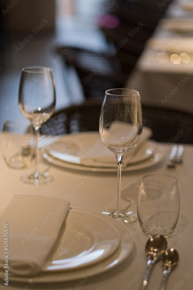 empty glass water on the table
