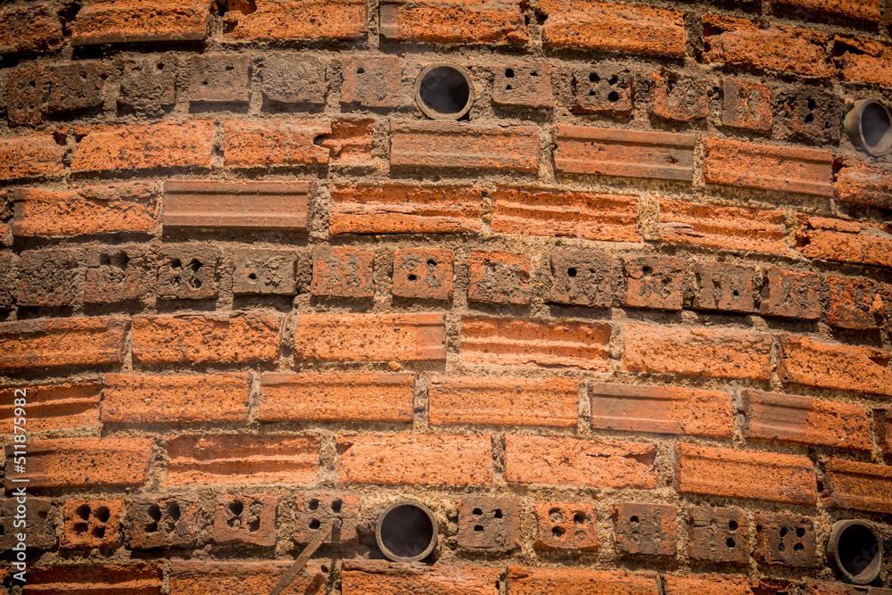 Brick firecracker oven in a big buddhist temple in Thailand Brick firecracker oven in a big buddhist temple in Thailand
