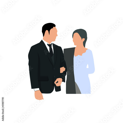 Illustration vector graphic of a wedding ceremony. suitable for wedding invitations, event organizers.