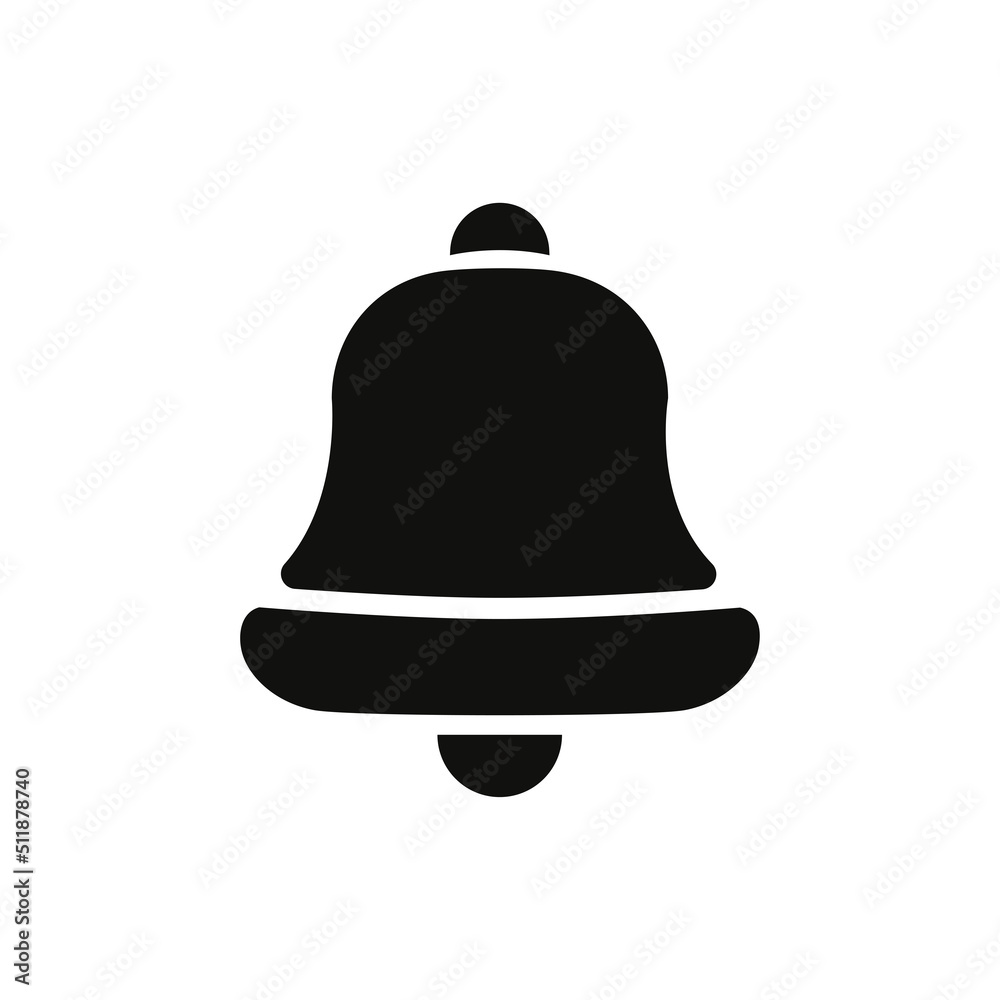 Bell silhouette icon, flat vector illustration for UI graphic design. Bell silhouette icon, flat vector illustration for UI graphic design.