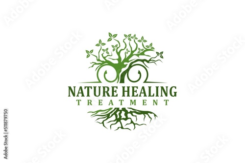 Tree of life nature healing logo design non profit organization leaves education symbol