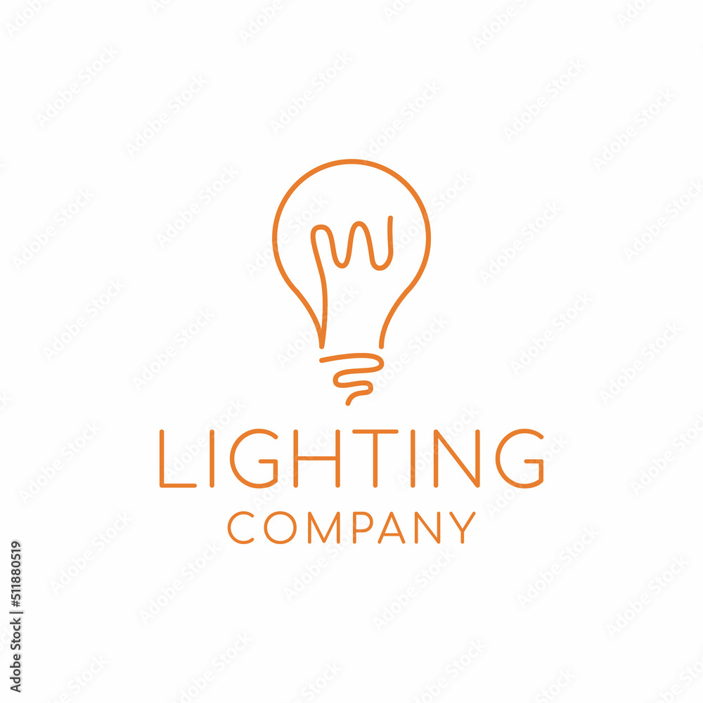Lighting Monoline logo Design vector for business