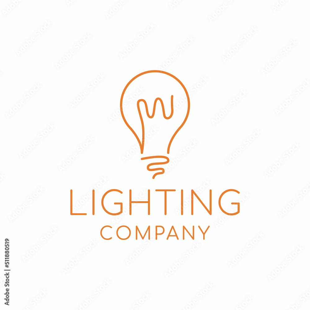 Lighting Monoline logo Design vector for business Lighting Monoline logo Design vector for business