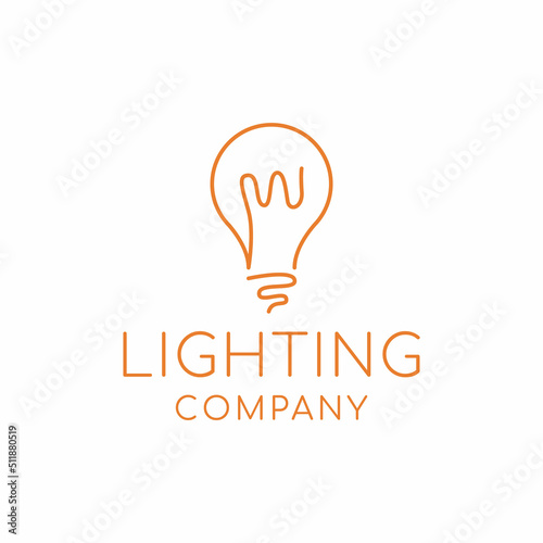Lighting Monoline logo Design vector for business